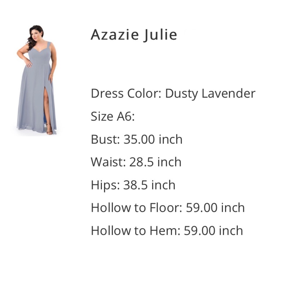 Azazie Julie Size 6 dusty lavender - Picture 3 of 7